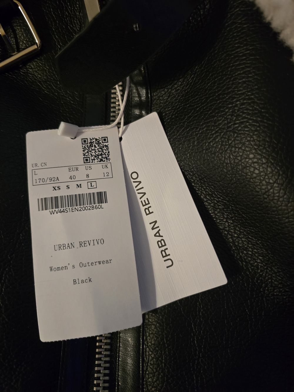 Urban Revivo Faux Leather Sherling Jacket L NWT - Picture 3 of 7
